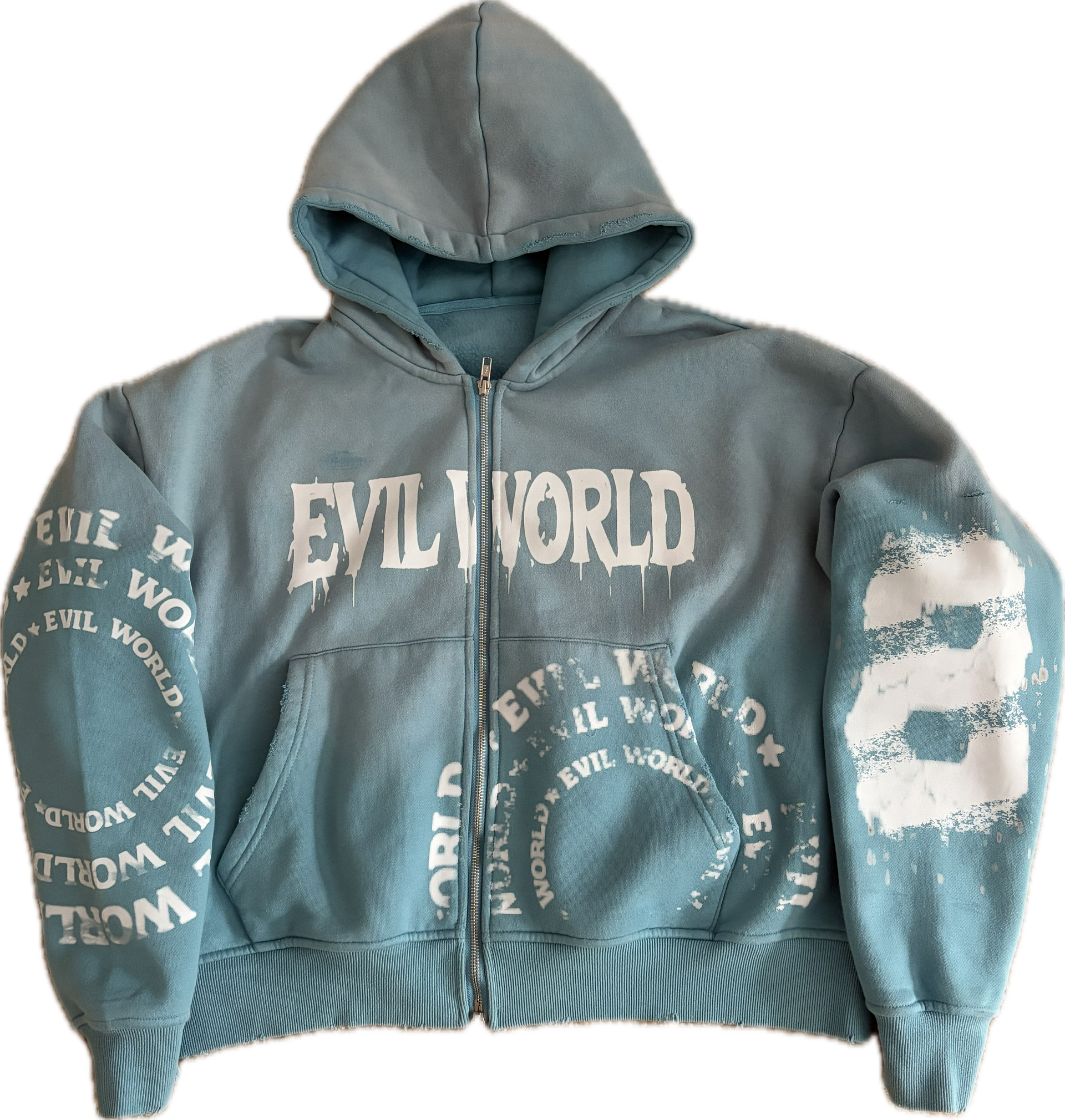 Sky Blue Evil World zip up